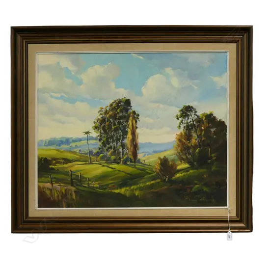 FRAMED OIL ON BOARD SOUTH MORRISVILLE SIGNED HEINZ BOEHNKE H610 L750MM