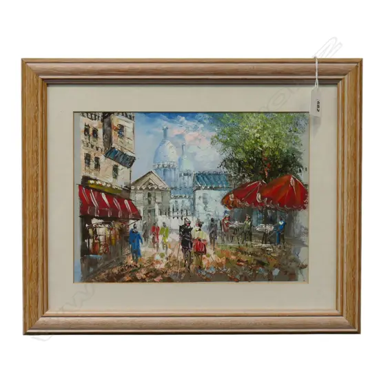 SIGNED PARISIAN STREET SCENE, FRAMED OIL PAINTING, 200 X 280MM