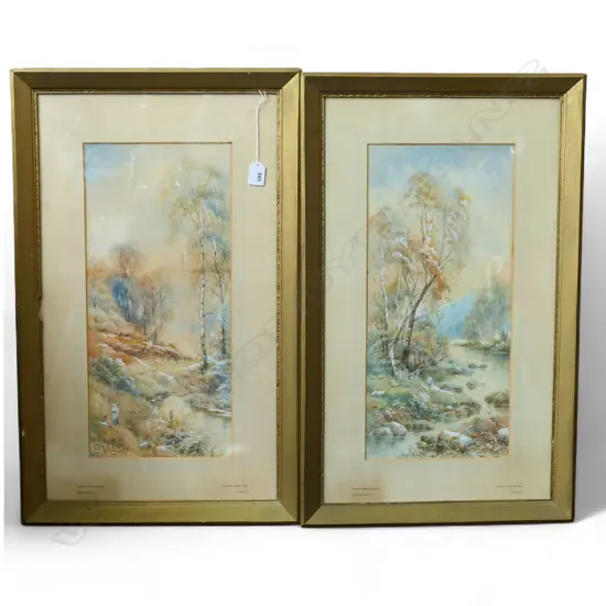 PR CHAS. F. ALLBON (1856-1926) ENGLISH LANDSCAPE WCs 485x220mm