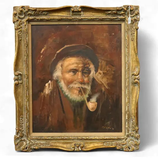 P. PEREZ, SAILOR PORTRAIT, OIL ON CANVAS, 590x490mm