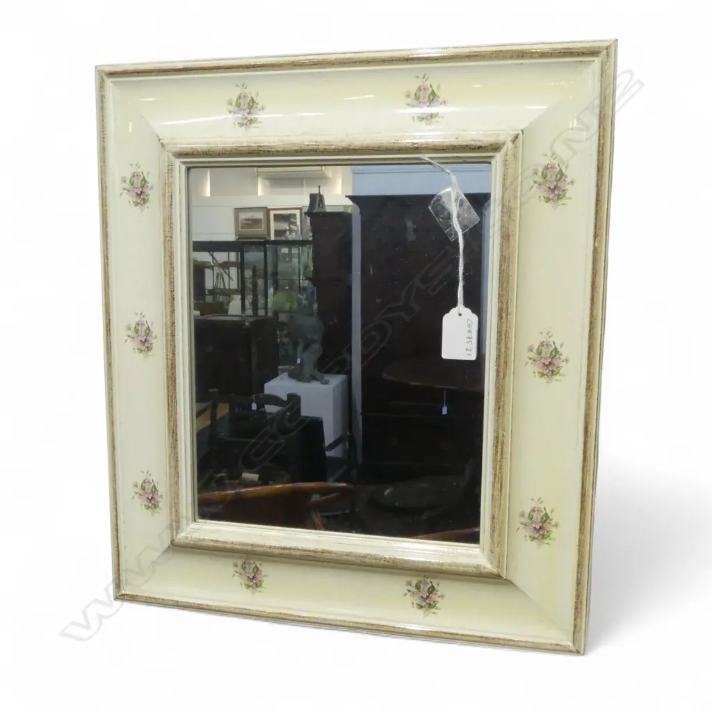 FLORAL DECOUPAGE FRAMED MIRROR 420 X 370mm Image 1++