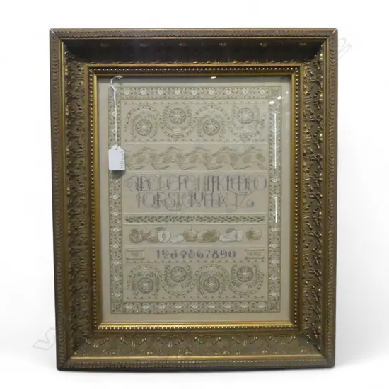 1995 QUALITY GILT FRAMED SAMPLER H370 W290MM