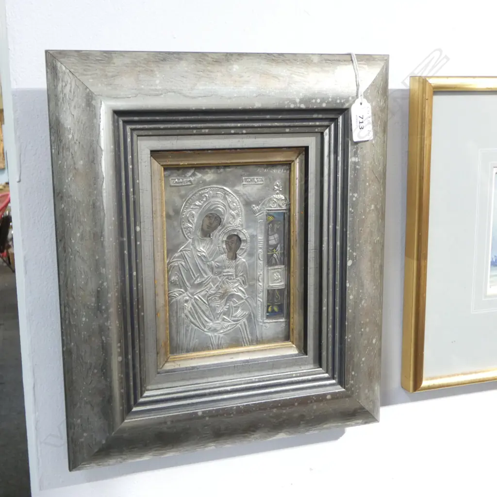 A FRAMED RUSSIAN ICON 'VIRGIN OF KASSOPITRA' 160 X 110MM Image 1++