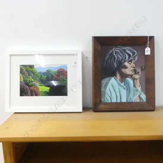 KARL MAUGHAN PRINT 'MARCHANT RIDGE' & PORTRAIT AFTER GOLDIE by L TROTMAN 2005. 290 x 225mm