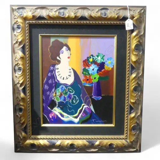 ITZCHAK TARKAY OIL ON CANVAS 'PENELOPE' 325 X 265mm DETAILS VERSO purchased on cruise ship