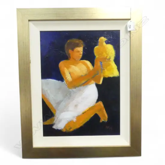 BRUCE TRELOAR A GOLDEN BIRD 2003 OIL ON BOARD 380 X 285mm