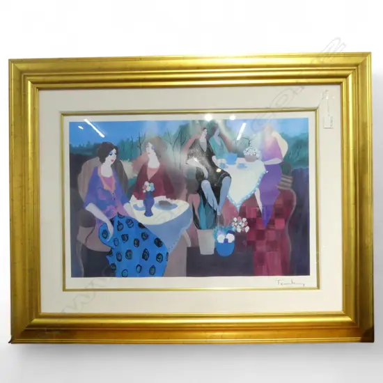 ITZCHAK TARKAY 'Morning Social' Seriolithograph 400 X 600mm DETAILS VERSO purchased on cruise ship