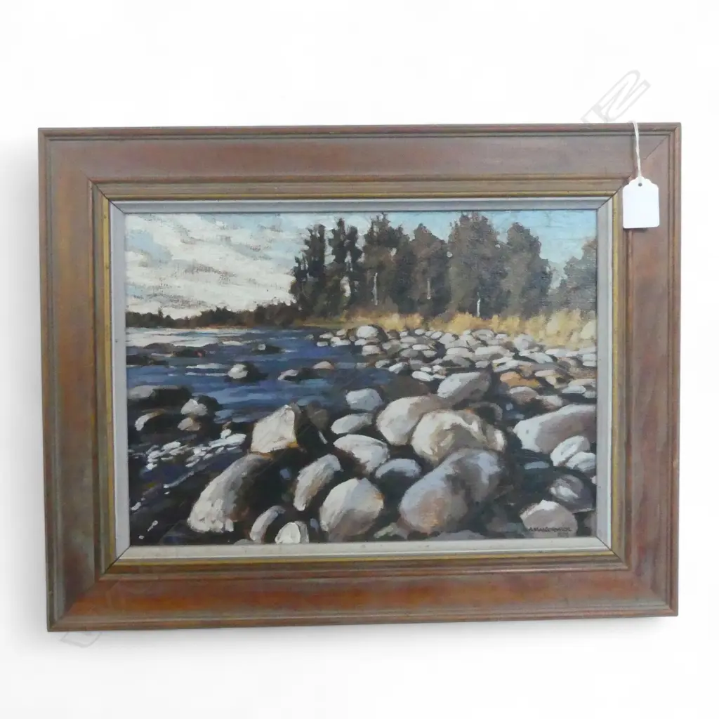 WILLIAM A. MACCORMICK, WANGANUI RIVER AT KAKAHI, OIL ON BOARD, 240x340mm Image 1++