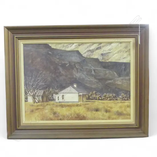 GARRICK TREMAIN, BACK COUNTRY, OIL ON BOARD, 390x530mm