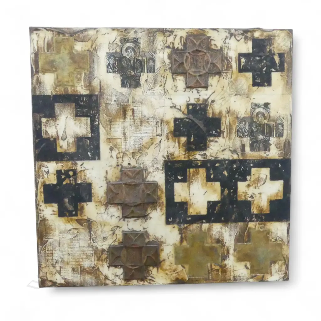 CAROLYN COO UNTITLED 2002 MIXED MEDIA ON CANVAS 405 X 405 MM Image 1++