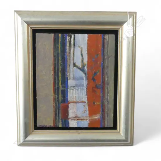 GILT FRAMED OIUL ON CANVAS ABSTRACT SIGNED H SYMONDS H300 L250MM