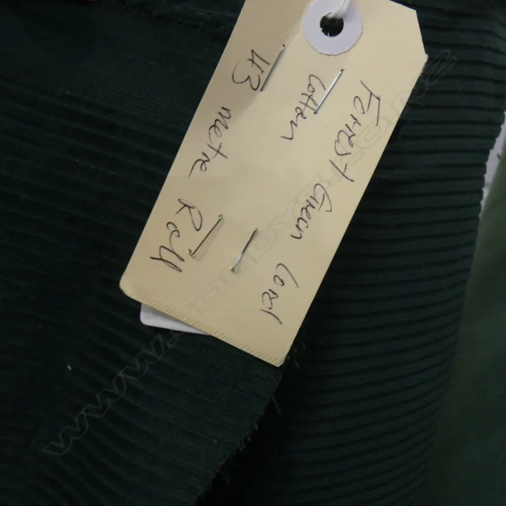 FABRIC BOLT; FOREST GREEN CORD COTTON, 43M Image 1++