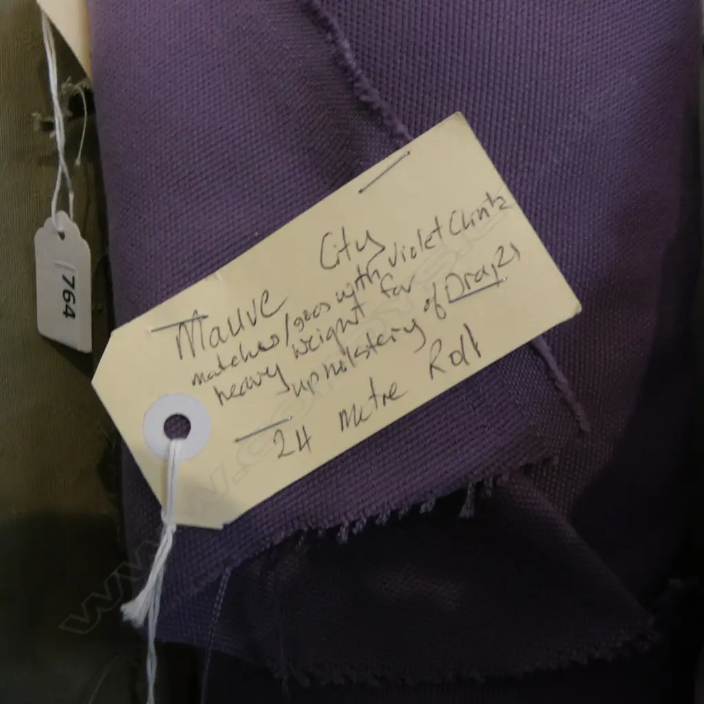 2 FABRIC BOLTS; MUAVE CITY (24M) + VIOLET CHINTZ (70M) Image 1++