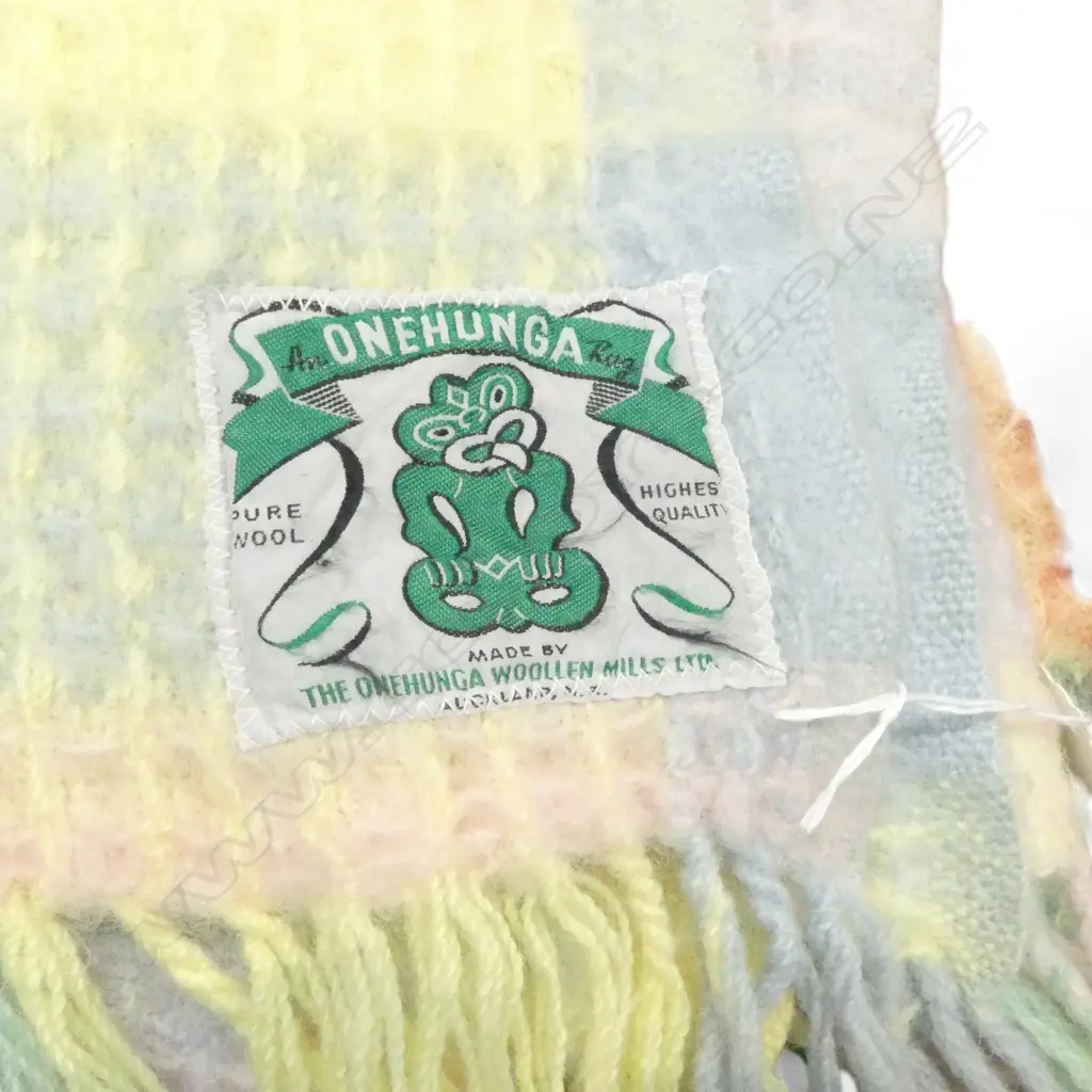 GREEN PLAID WOOLEN TRAVEL RUG & 2 NZ LABEL MOHAIR/WOOL RUGS  Image 1++