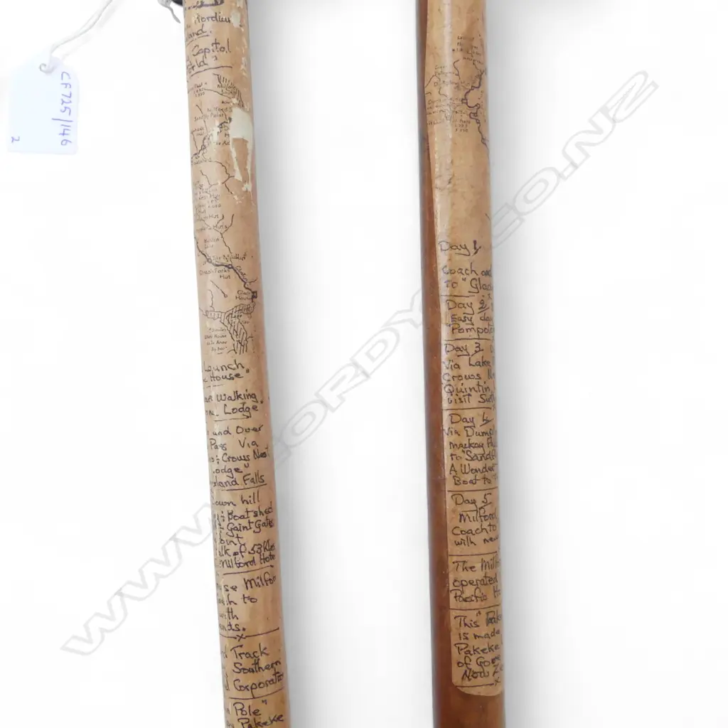 2 1970S VINTAGE MILFORD TRACK WALKINGSTICKS H1200MM Image 1++