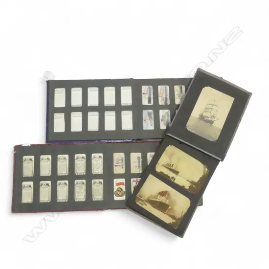 VINTAGE POSTCARD ALBUM SHIPPING THEME & 2 TABACO CARD ALBUMS