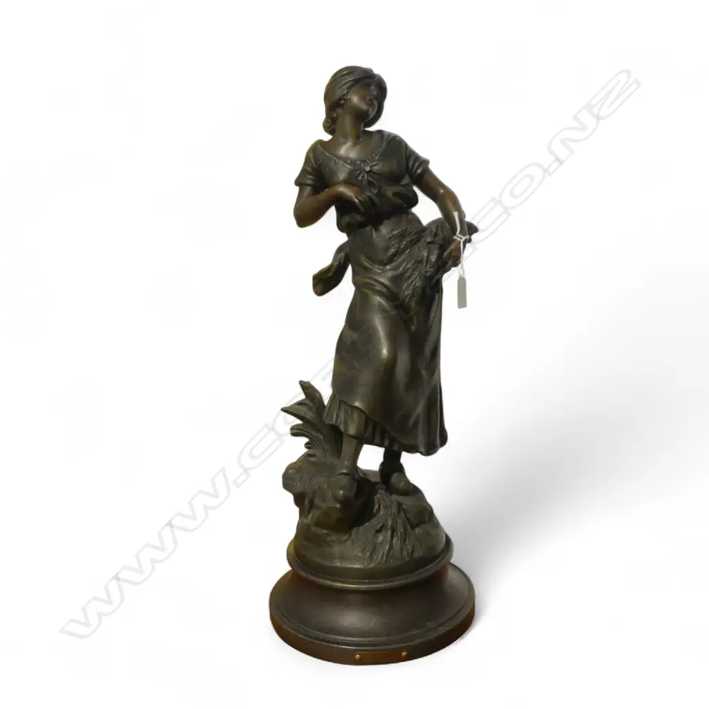 LARGE BRONZED SPELTER FIGURE after the original by L & F Moreau H.620mm Image 1++
