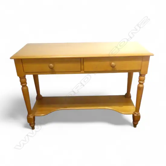 COLONIAL STYLE RIMU TABLE w. 2 DRAWERS 1090x415x750mm