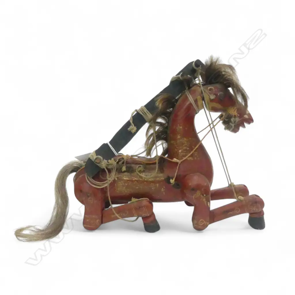 VINTAGE ORIENTAL HORSE PUPPET L.300mm Image 1++
