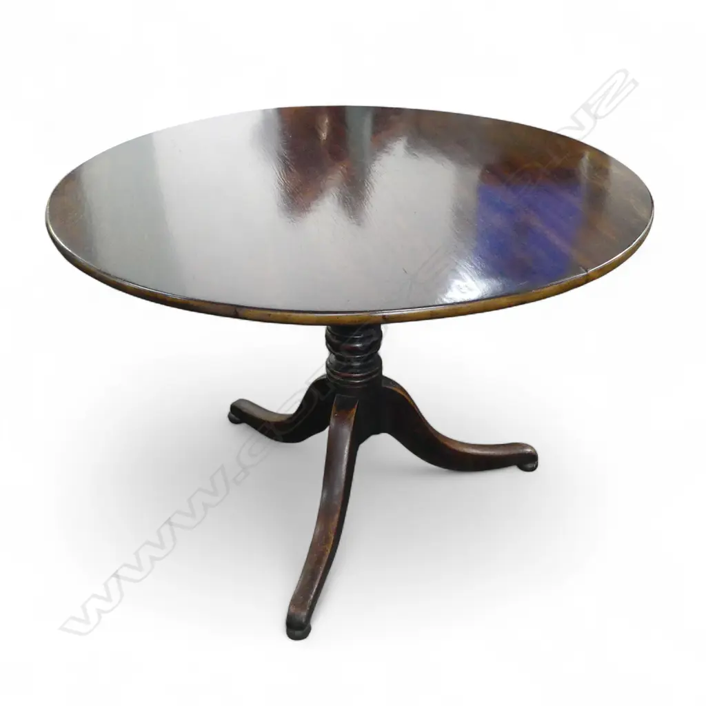 ANTIQUE MAHOGANY TILT TOP SUPPER TABLE Dia.1020mm Image 1++