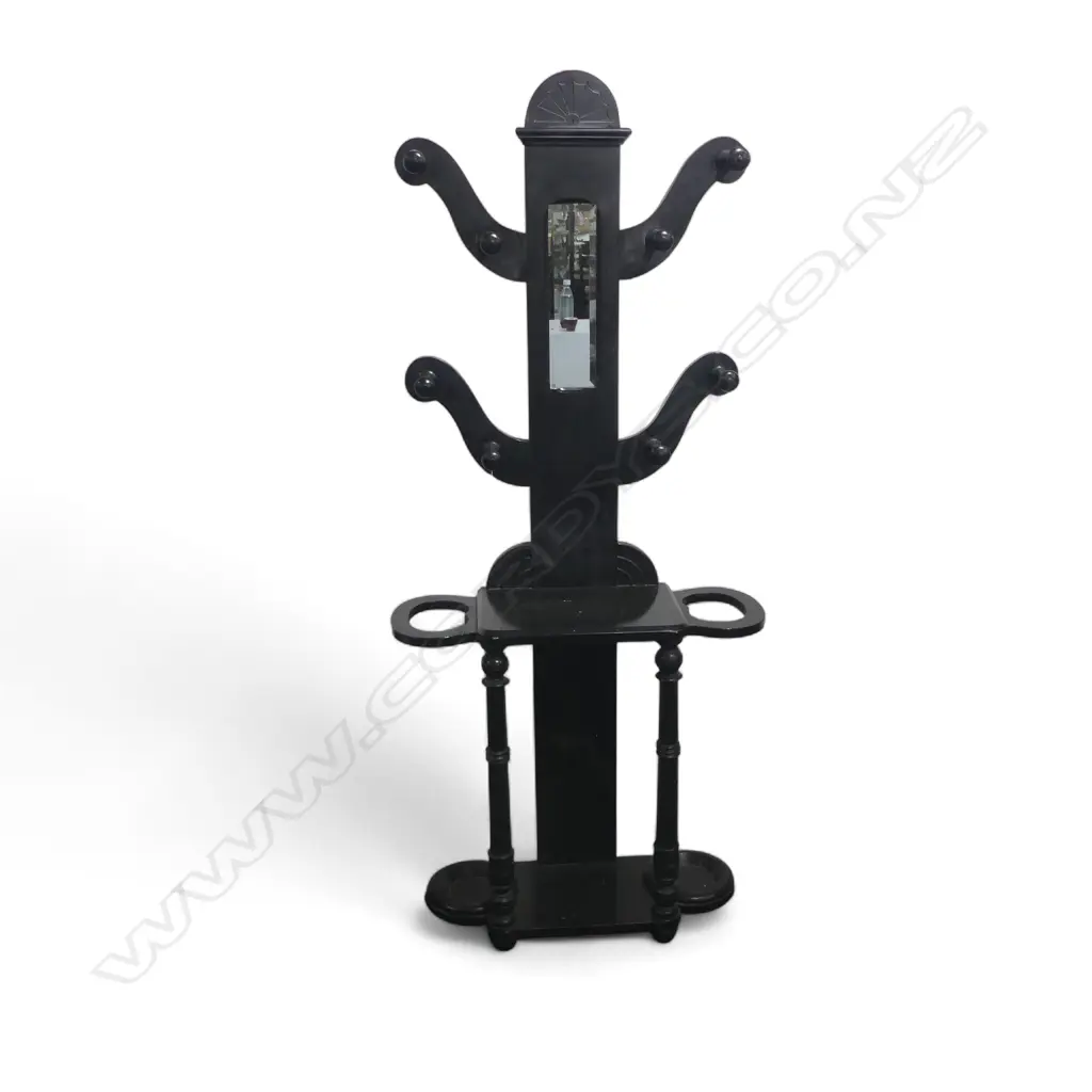 VICTORIAN HALLSTAND TREE STYLE - EBONISED FINISH 830  x 320 x 2100mm Image 1++