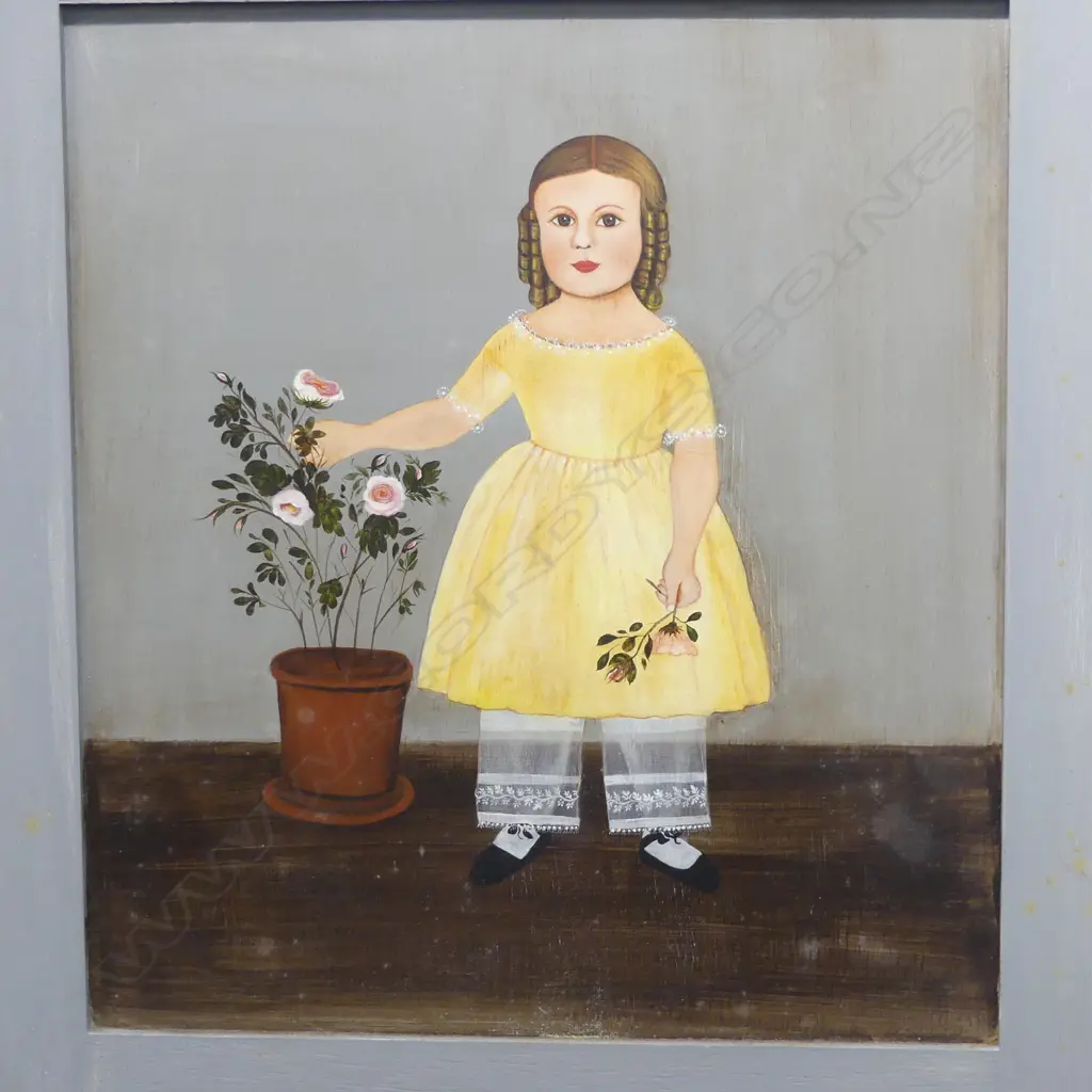 WHITE PAINTED WARDROBE WITH FLORALS AND YOUNG GIRL no back Image 1++