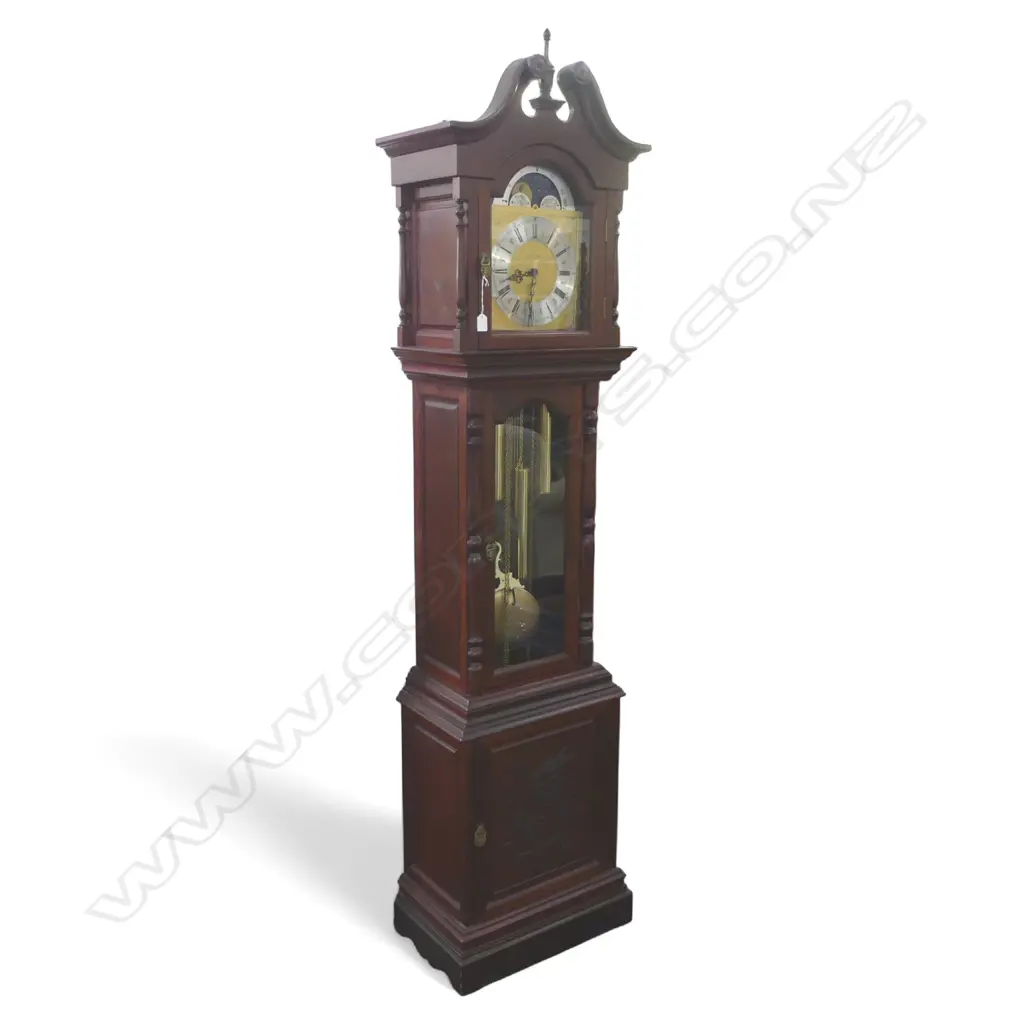 ANTIQUE STYLE LONG CASE CLOCK w. MOON PHASE APERTURE 530x330x2175mm Image 1++