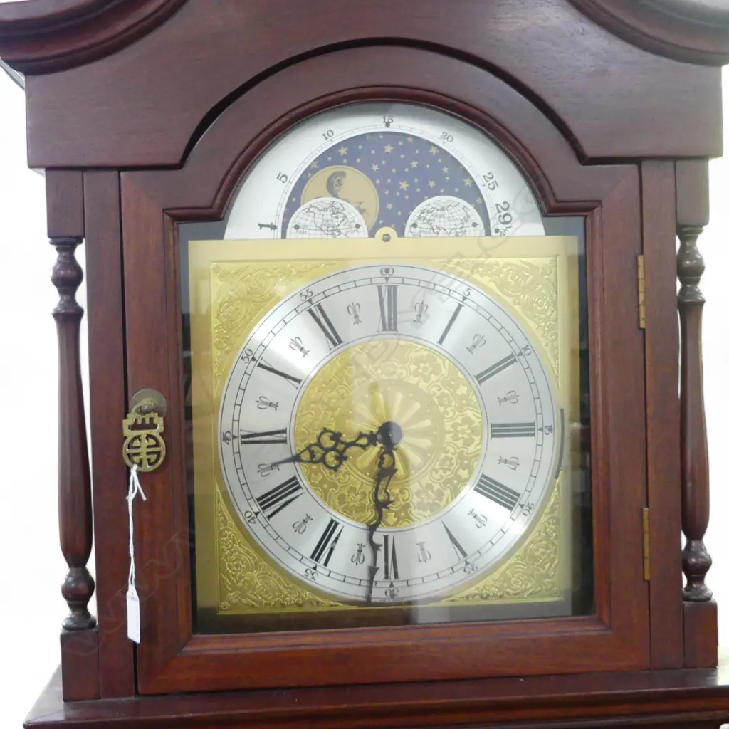 ANTIQUE STYLE LONG CASE CLOCK w. MOON PHASE APERTURE 530x330x2175mm Image 1++