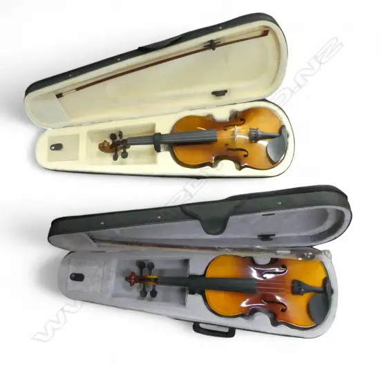 2 VIOLINS IN CASES