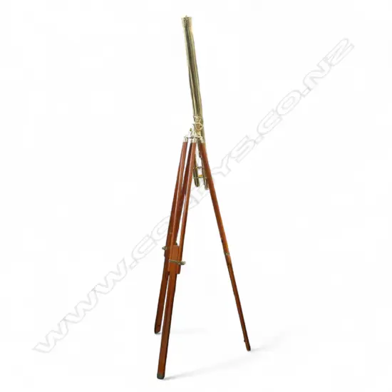 BRASS TELESCOPE MOUNTED ON TRIPOD STAND