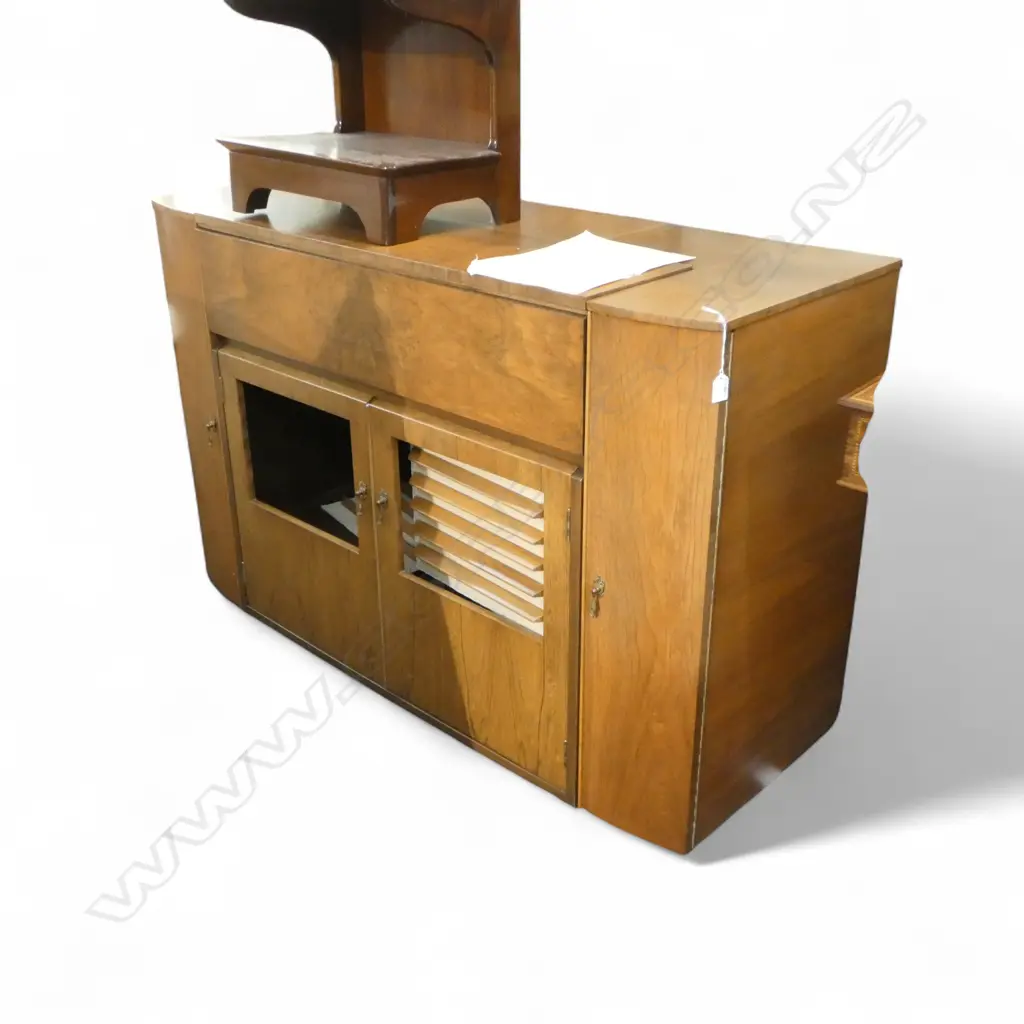1940'S QUALITY CONVERTED RADIOGRAM SIDEBOARD L.1325mm Image 1++