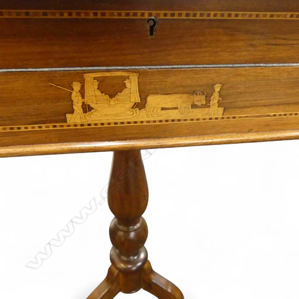 REPRO TRIPOD BASED, INLAID GAMES-TABLE WRITING-SLOPE CO,MBINATION.  395 x 395 x 780mm Image 1++