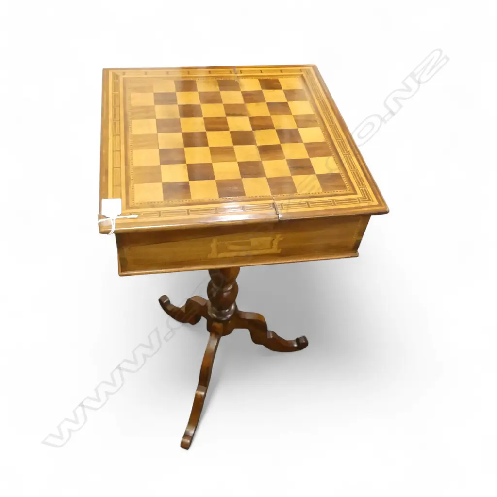 REPRO TRIPOD BASED, INLAID GAMES-TABLE WRITING-SLOPE CO,MBINATION.  395 x 395 x 780mm Image 1++