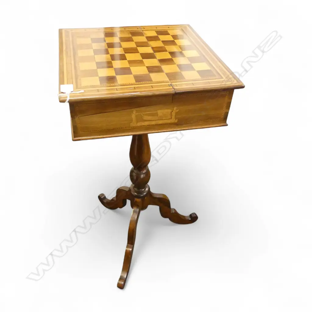 REPRO TRIPOD BASED, INLAID GAMES-TABLE WRITING-SLOPE CO,MBINATION.  395 x 395 x 780mm Image 1++