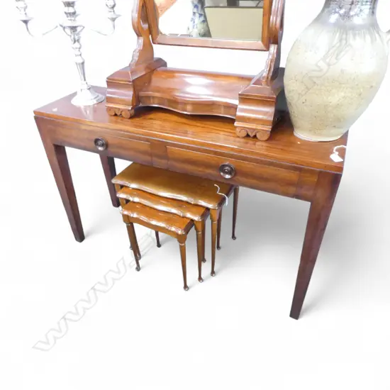 SOLID MAHOGANY 2 DRAWER SOFA TABLE BY EXCLUSIVE FURNITURE LTD PALMERSTON NORTH 1200x370x750mm