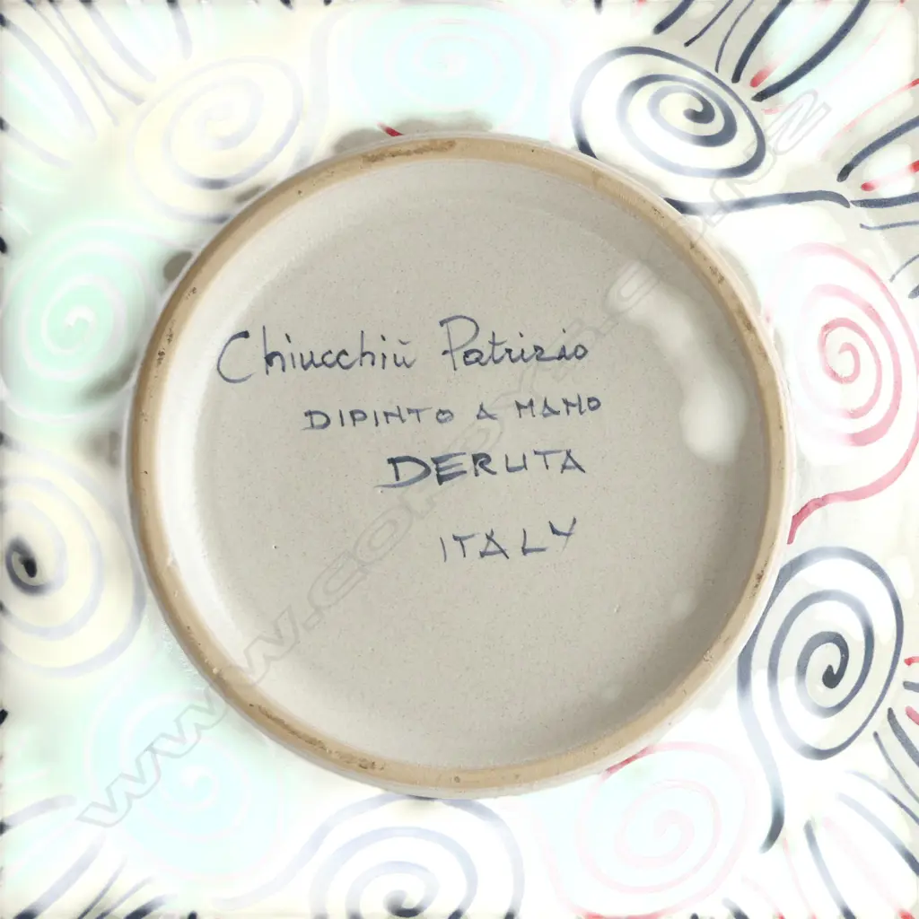 LARGE HAND PAINTED DERUTA CERAMIC DISH BY PATRIZIO CHIUCCHIU 400mm (DIAMETER) Image 1++