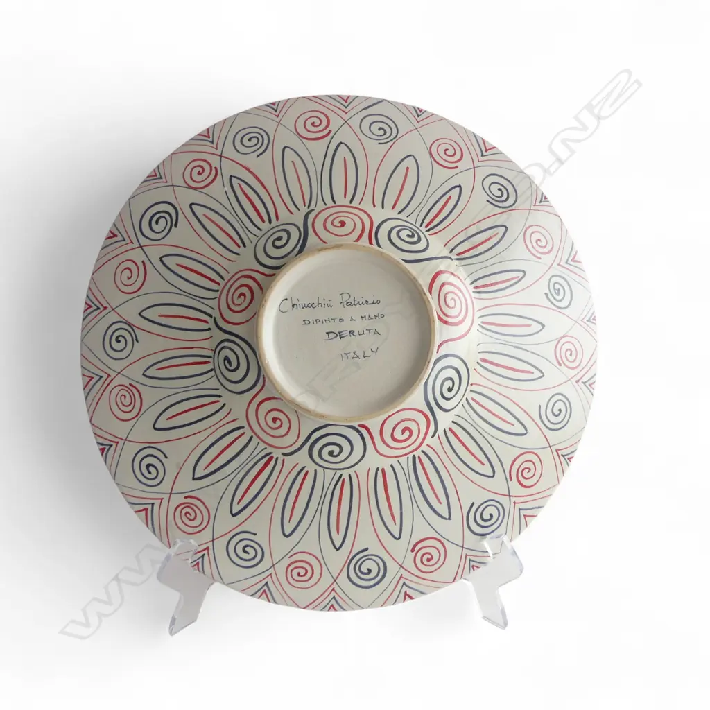 LARGE HAND PAINTED DERUTA CERAMIC DISH BY PATRIZIO CHIUCCHIU 400mm (DIAMETER) Image 1++