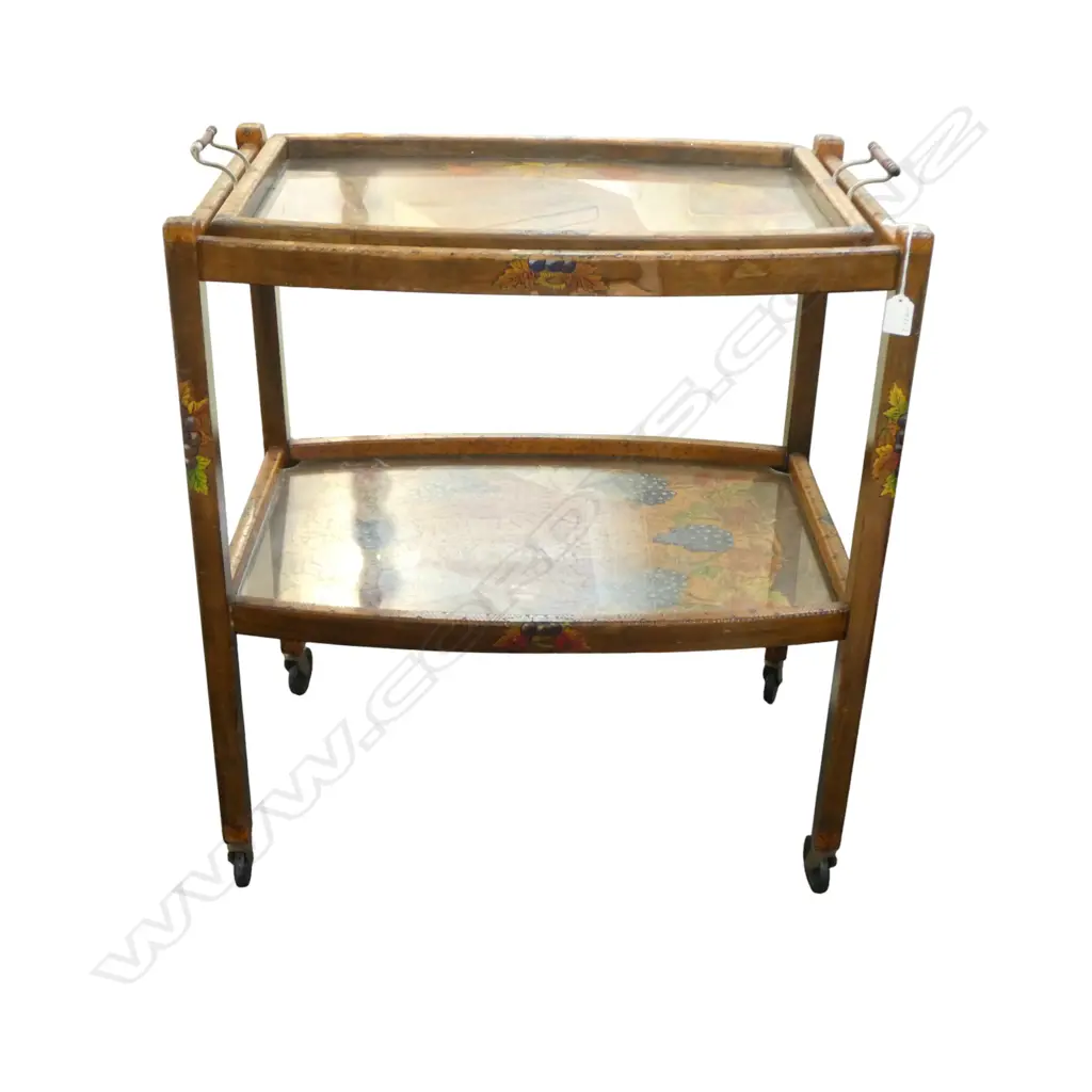 POKERWORK TWO TIER TEA TROLLEY 660 x 460 x 750mm w MATCHING TRAY Image 1++
