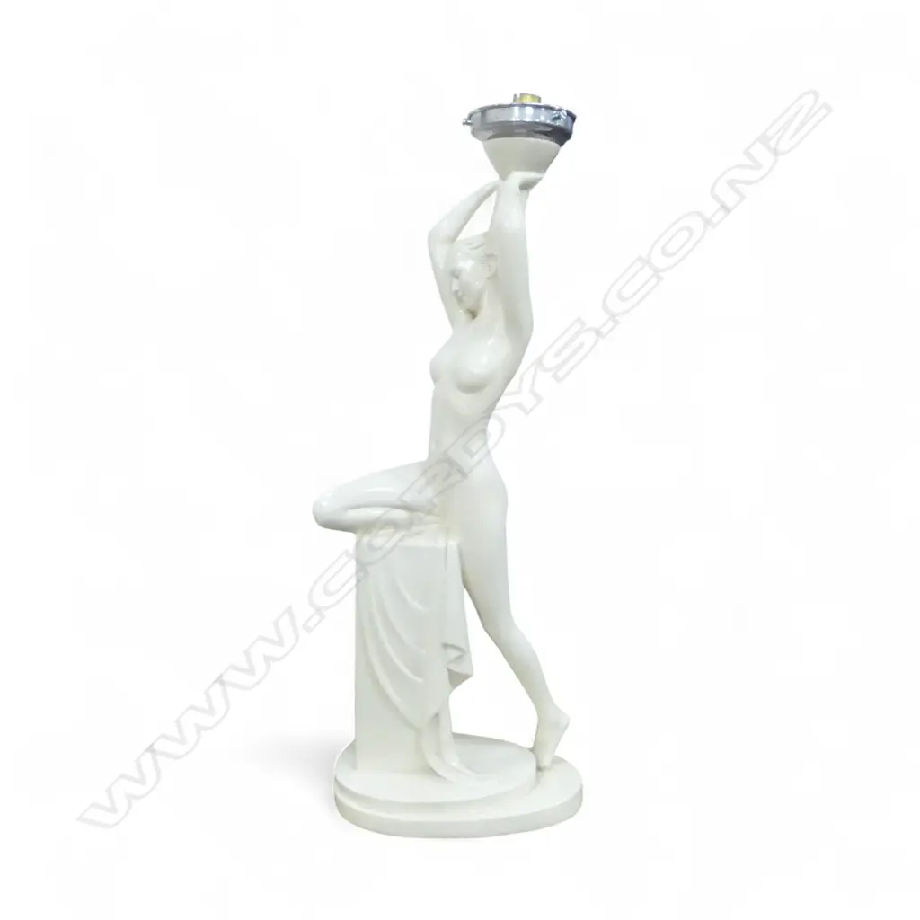 FIGURAL ART DECO NAKED LADY LAMP H.600mm no shade Image 1++