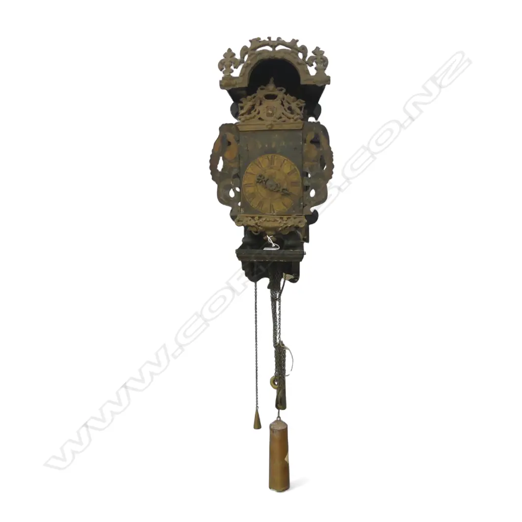 ANTIQUE DUTCH WALL CLOCK H.630mm (requires attention) Image 1++