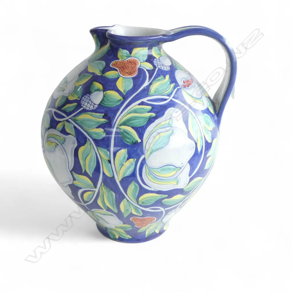 LARGE HAND PAINTED TUSCAN STYLE PITCHER DECORATED WITH POMEGRANATES 440mm (H) Image 1++