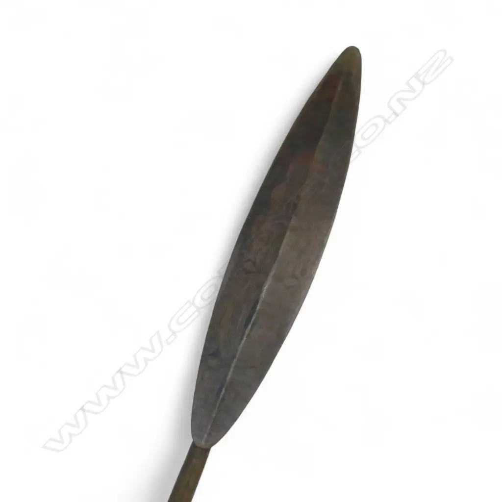 PAPUA NEW GUINEA CEREMONIAL PADDLE w ORNATE PAINTED BLADE, Ramu River region L.1840mm Image 1++