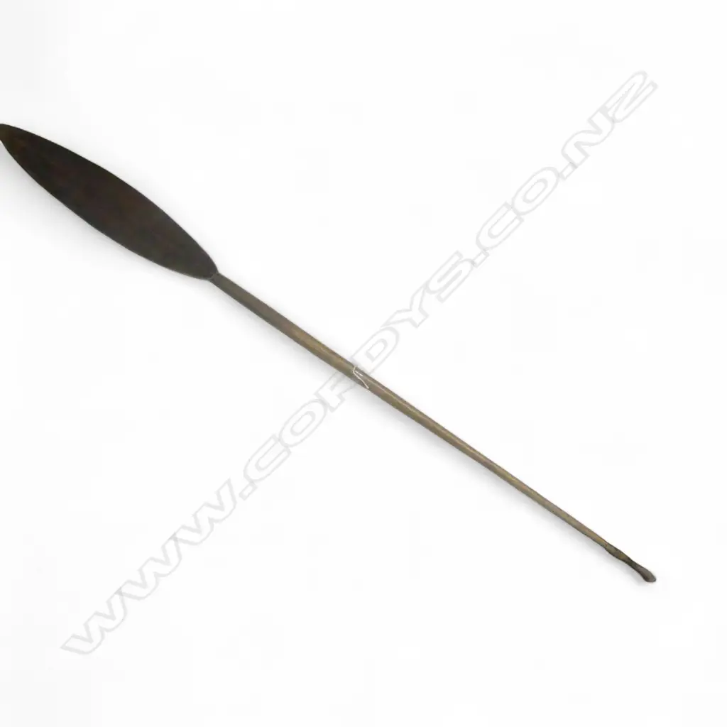 PAPUA NEW GUINEA CEREMONIAL PADDLE w ORNATE PAINTED BLADE, Ramu River region L.1840mm Image 1++