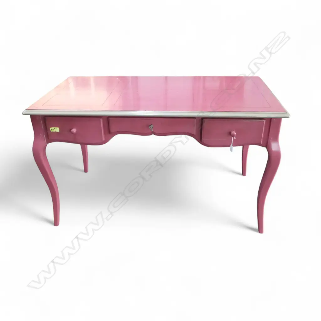 FRENCH MADE PINK LACQUERED BUREAU PLAT 1300 x 700 x 755mm Image 1++