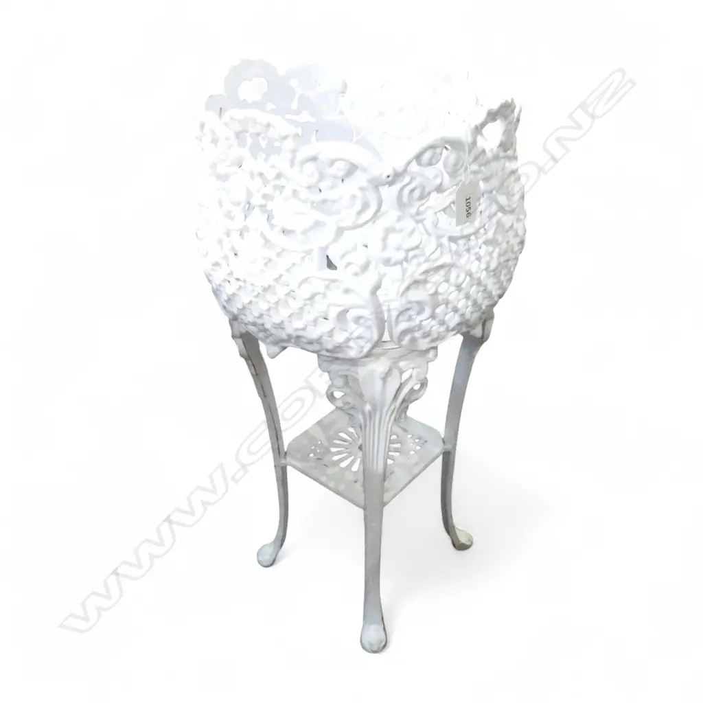 WHITE METAL PLANT STAND H.590mm Image 1++