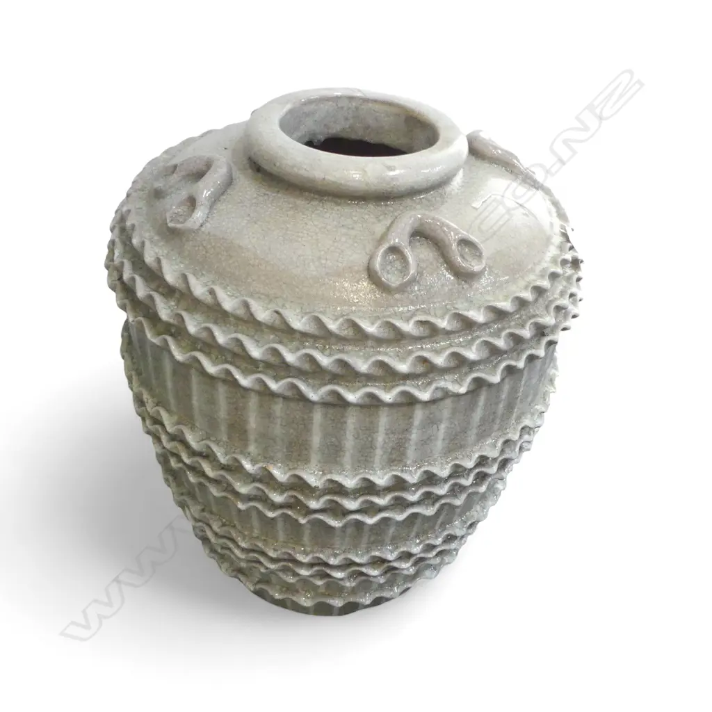 A LARGE SHINO - CRACKLE GLAZE CHINESE FLOOR VASE 570 mm (H) Image 1++