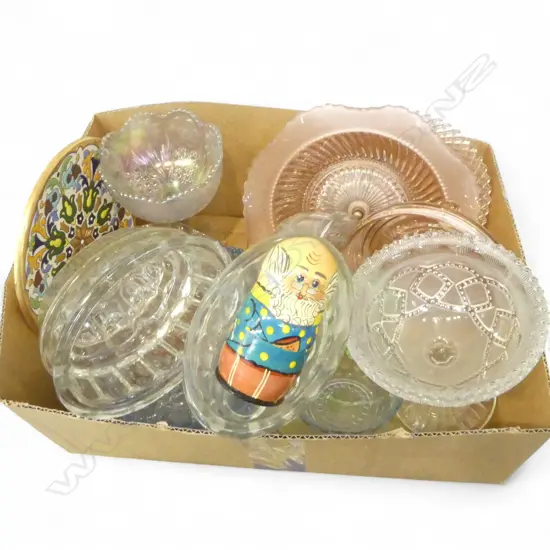 ASST. DEPRESSION GLASS, JELLY MOULDS