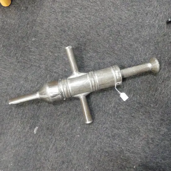 (3062) ANTIQUE TIN SAUSAGE STUFFER L.580mm