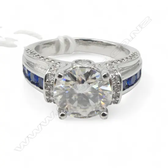 3ct MOISSANITE RING, GRA CERT SIZE P