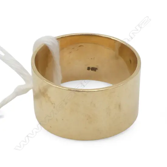 9ct ROSE GOLD WIDE PLAIN BAND RING 5.38gms SIZE N